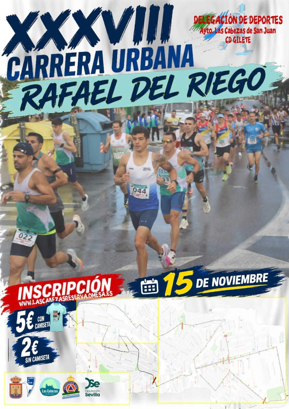 Cartel del evento XXXVIII CARRERA URBANA RAFAEL DE RIEGO 