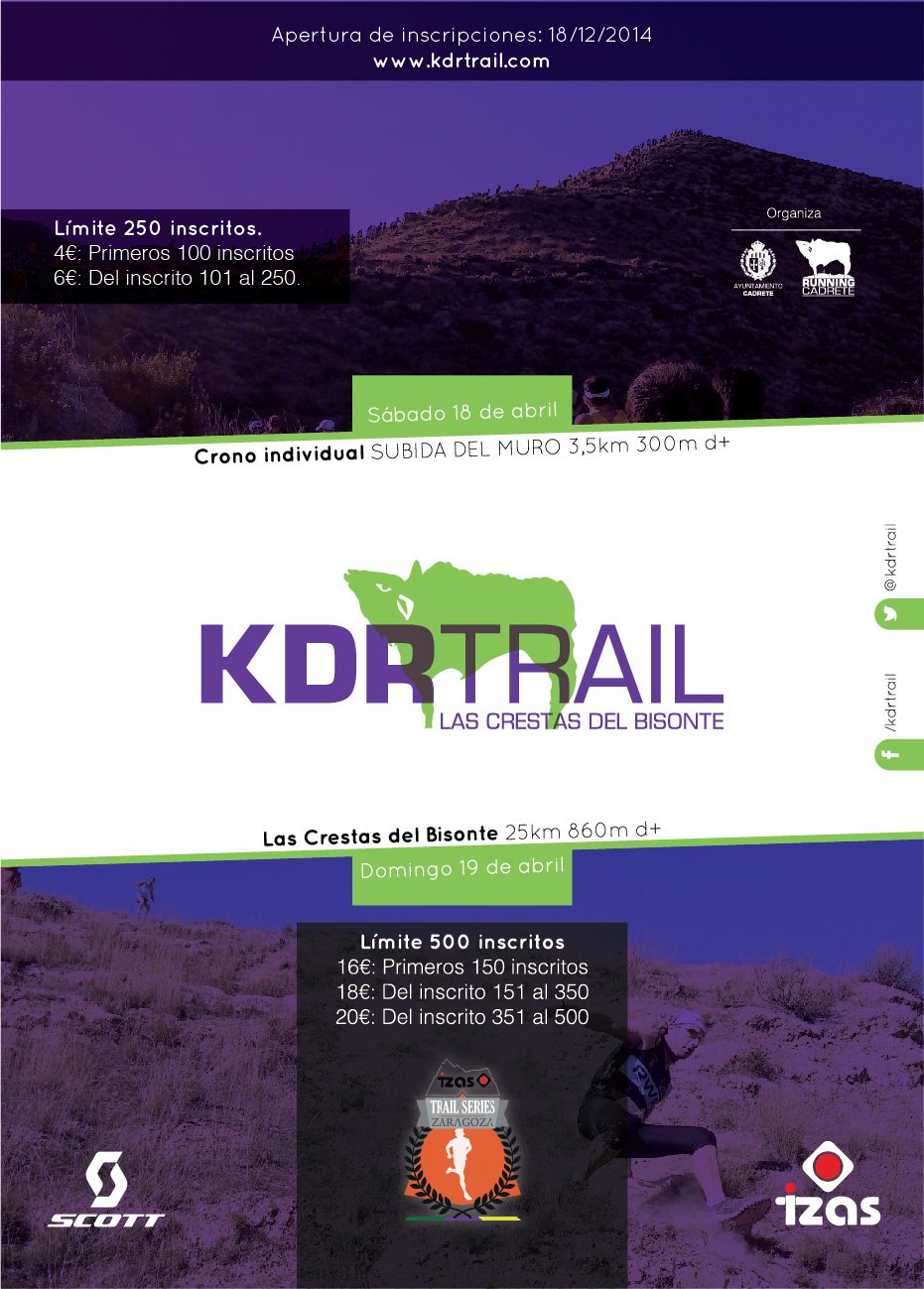 Cartel del evento KDRTRAIL 2015: CRONO VERTICAL DEL MURO