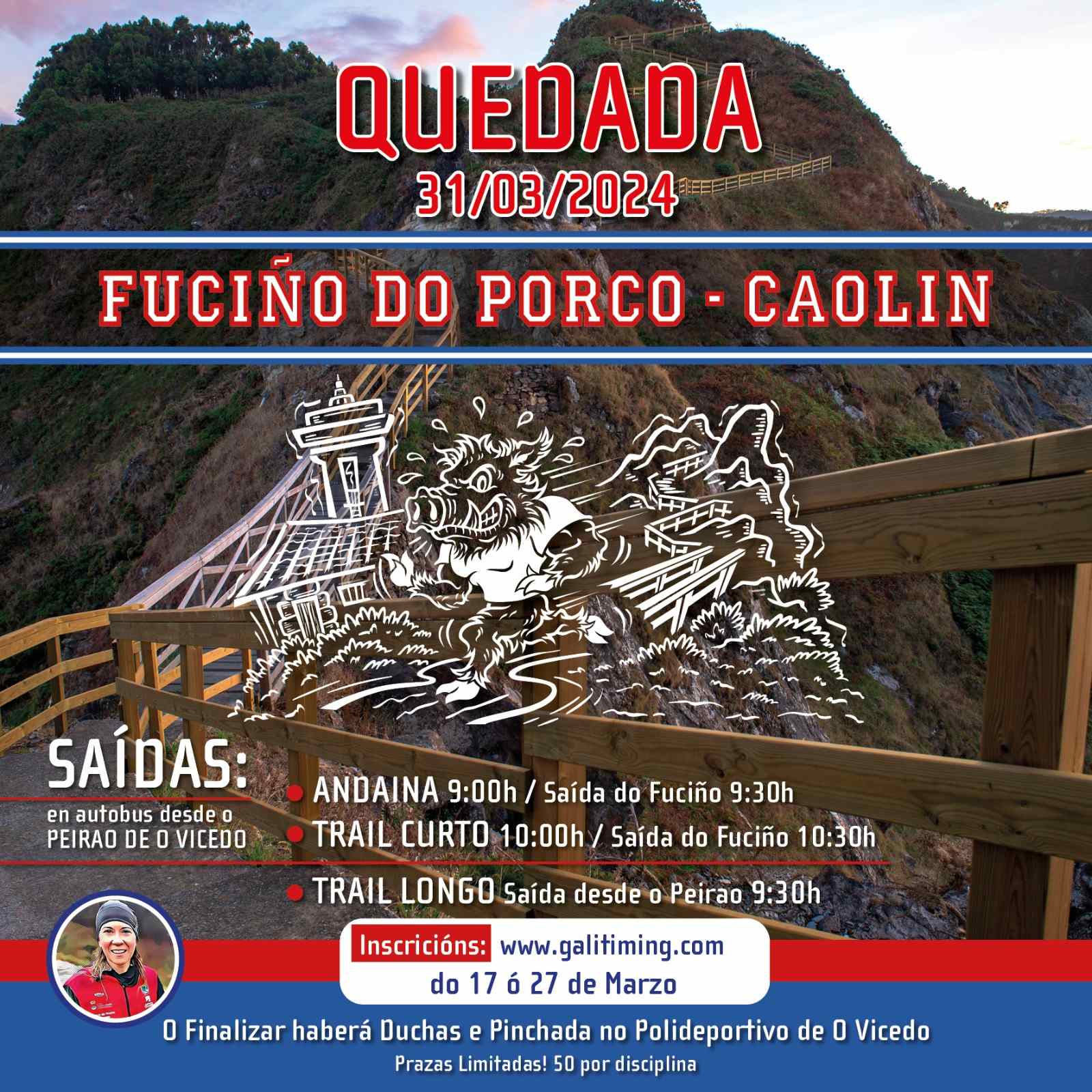 Cartel del evento QUEDADA FUCIÑO DO PORCO - CAOLIN - 2024