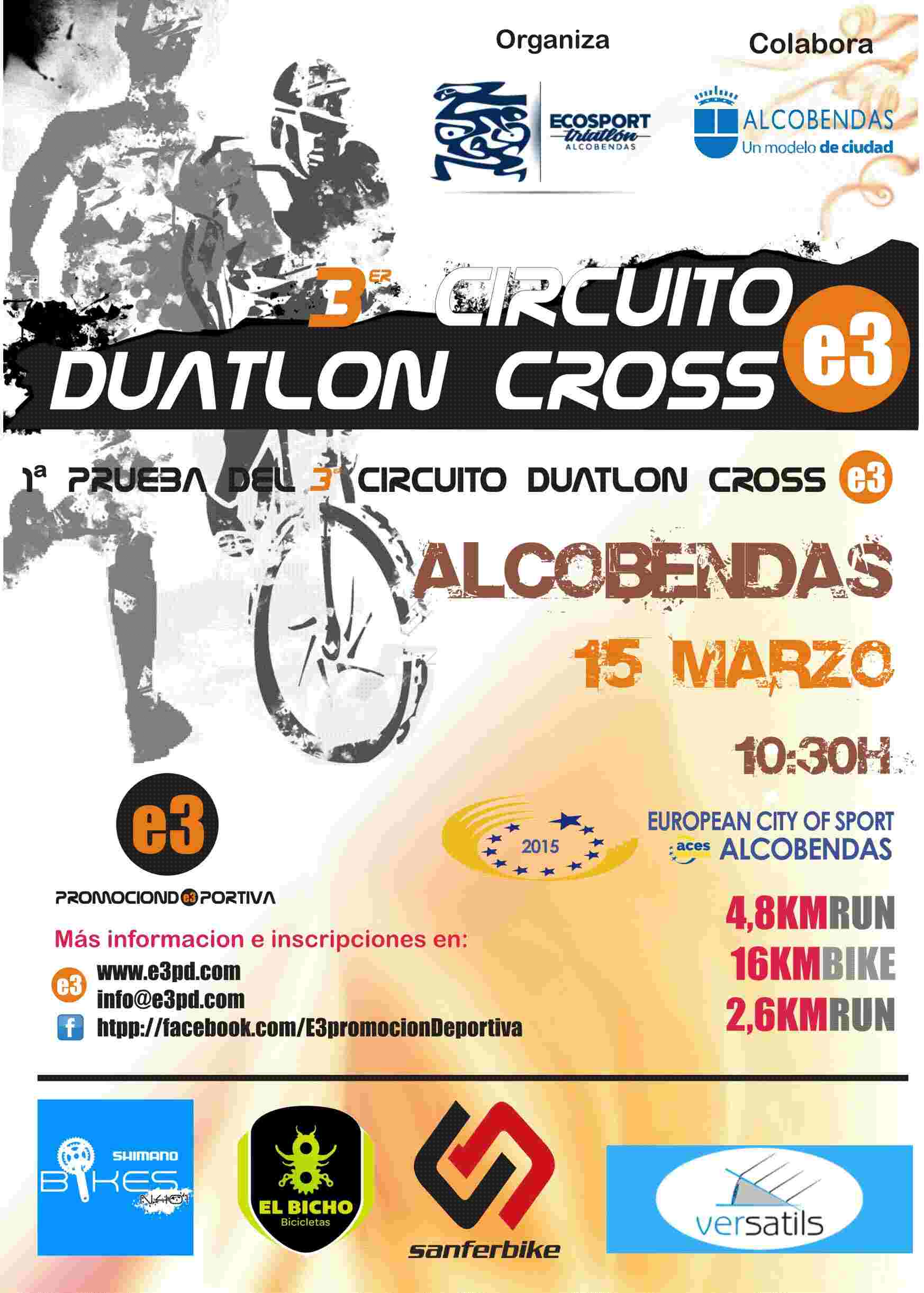 Cartel del evento 1ª PRUEBA CIRCUITO DUATLON CROSS E3 - ALCOBENDAS