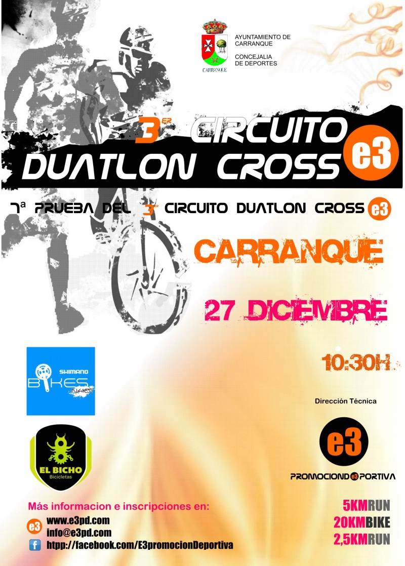 Cartel del evento 7ª PRUEBA CIRCUITO DUATLON CROSS E3 - CARRANQUE