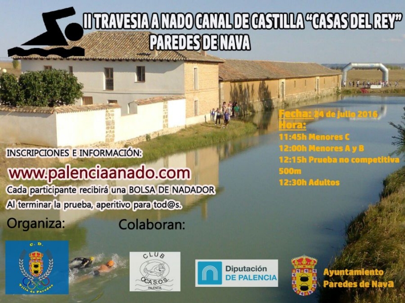 Cartel del evento TRAVESIA A NADO CANAL DE CASTILLA – PAREDES DE NAVA
