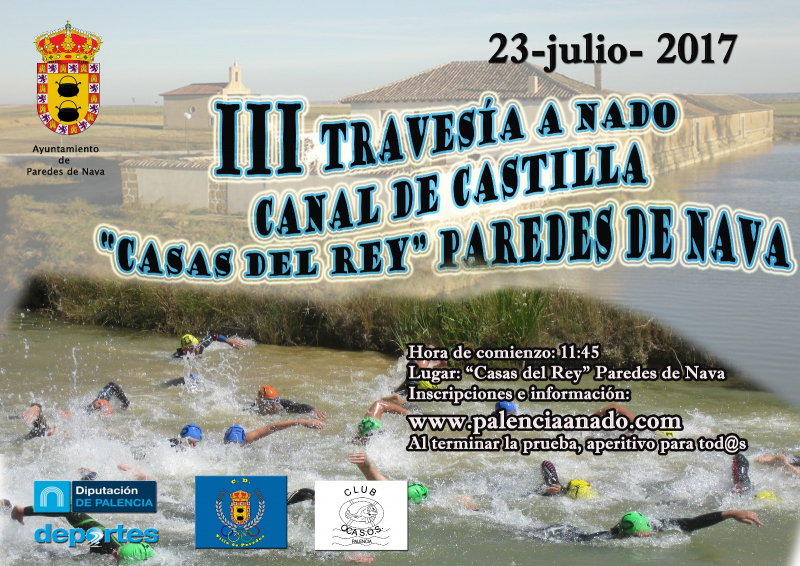 Cartel del evento TRAVESIA A NADO CANAL DE CASTILLA – PAREDES DE NAVA 