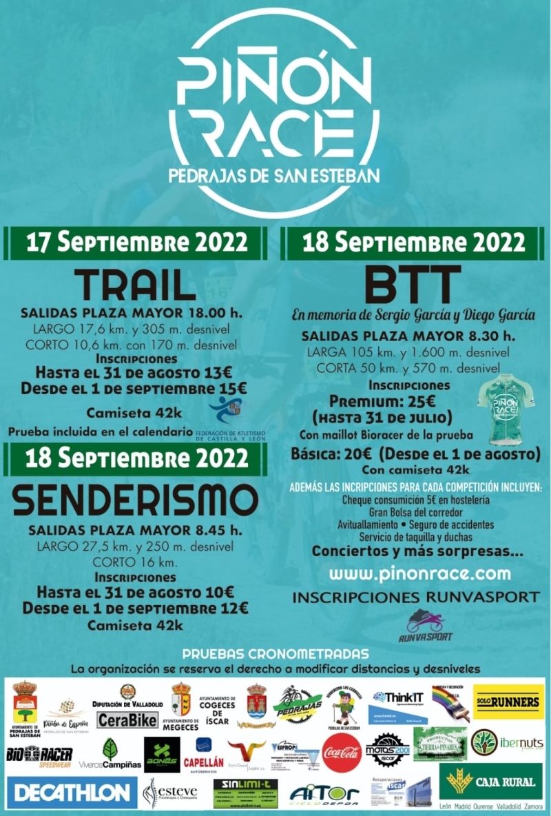 Event Poster BTT  PIÑON RACE EN MEMORIA DE SERGIO Y DIEGO GARCÍA