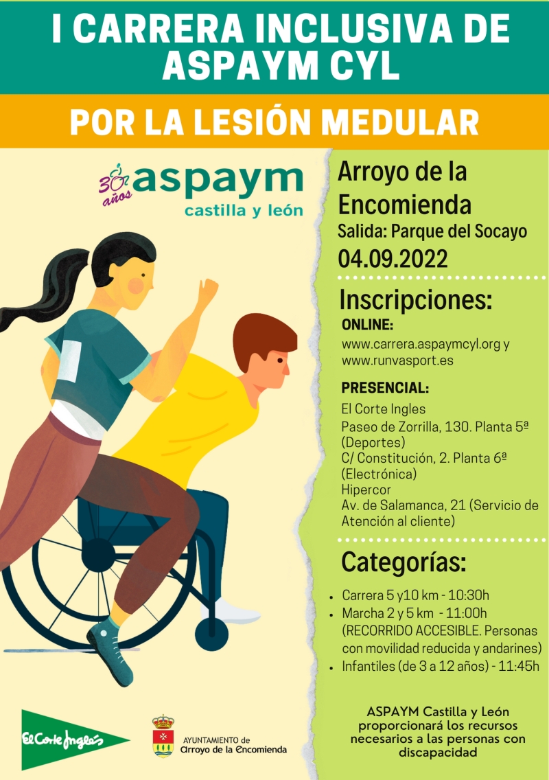 Event Poster I CARRERA INCLUSIVA DE ASPAYM CYL