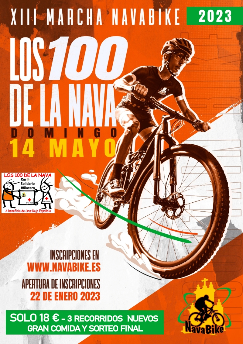 Event Poster LOS 100 DE LA NAVA 2023 XIII MARCHA NAVABIKE