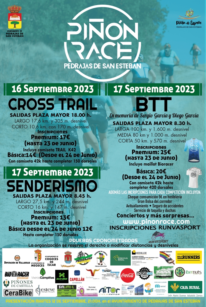 Event Poster CROSS TRAIL PIÑON RACE EN MEMORIA DE SERGIO Y DIEGO GARCÍA