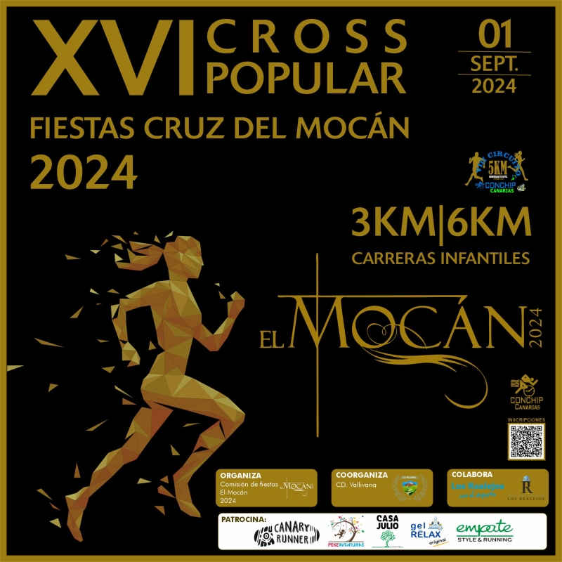 Cartel del evento XVI 5KM CROSS POPULAR FIESTAS CRUZ DEL MOCAN 2024