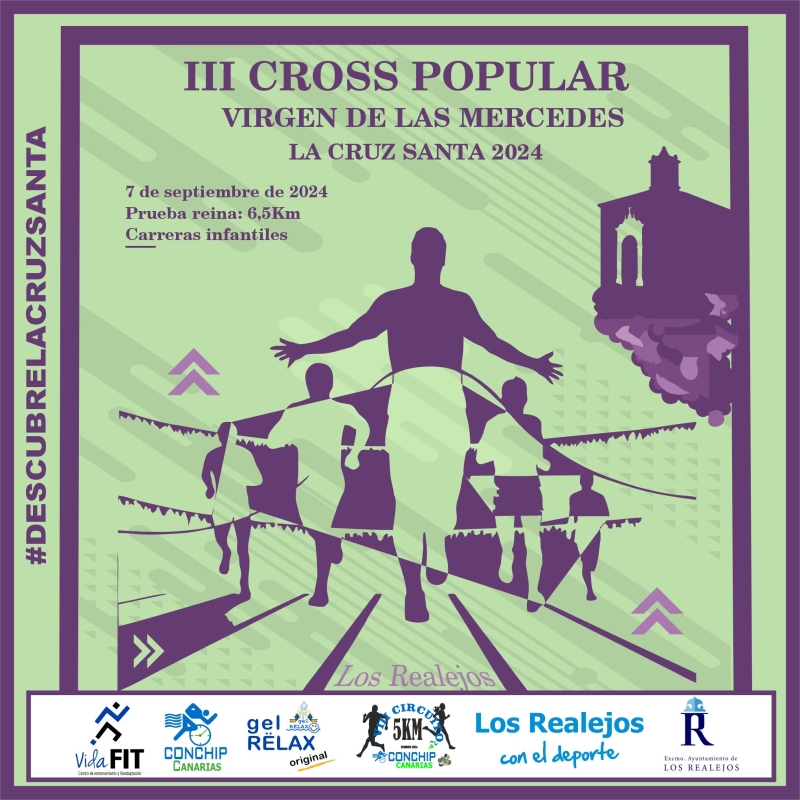 Cartel del evento III CROSS POPULAR VIRGEN DE LAS MERCEDES - LA CRUZ SANTA 2024.
