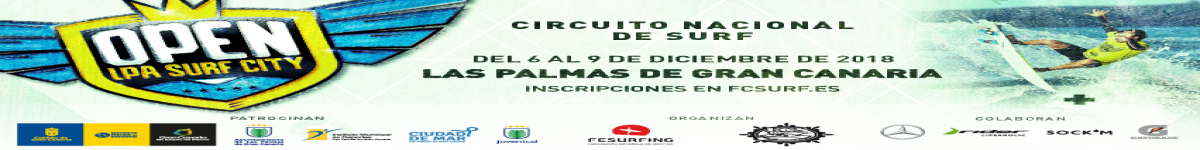 CAMPEONATO OPEN LAS PALMAS SURF CITY 2018  FEDERADOS OTRAS CCAA Y NO FEDERADOS