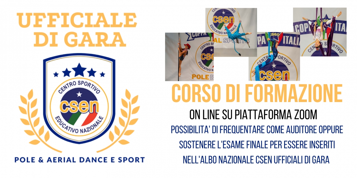 CORSO UFFICIALI DI GARA NAZIONALE CSEN    1,2,3 SETTEMBRE 2023