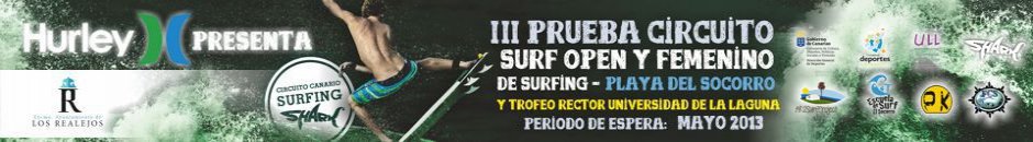 Información  - III PRUEBA CTO CANARIO DE SURFING SHARK PRESENTADA POR HURLEY
