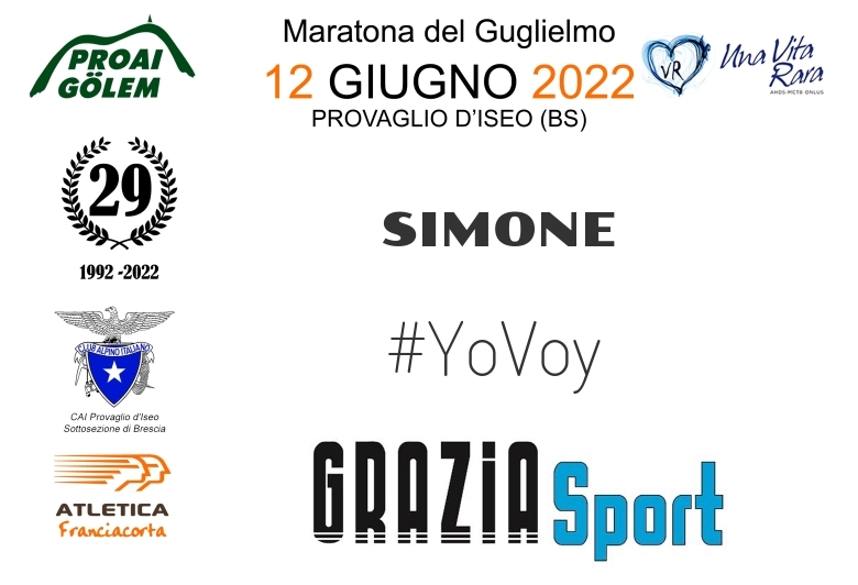 #YoVoy - SIMONE (29A ED. 2022 - PROAI GOLEM - MARATONA DEL GUGLIELMO)