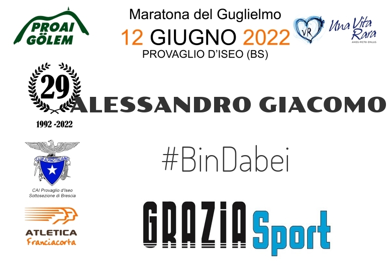#BinDabei - ALESSANDRO GIACOMO (29A ED. 2022 - PROAI GOLEM - MARATONA DEL GUGLIELMO)