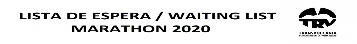 LISTA ESPERA MARATHON TRANSVULCANIA 2020