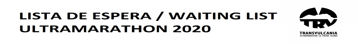 LISTA ESPERA ULTRAMARATHON TRANSVULCANIA 2020