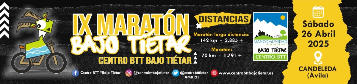 PREINSCRIPCIONES.  IX MARATÓN BAJO TIÉTAR   GREDOS SUR 2025